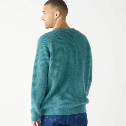 Pull col rond manches marteau côtes anglaises 30% laine