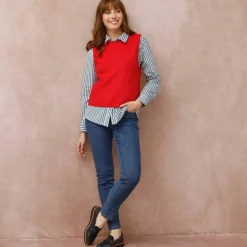 Pull col rond sans manches