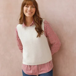 Pull col rond sans manches