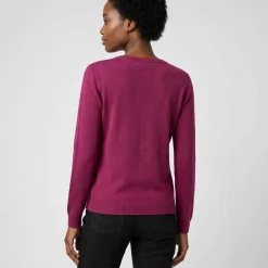 Pull col rond uni, manches longues, toucher doux