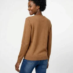 Pull col rond uni, manches longues, toucher doux