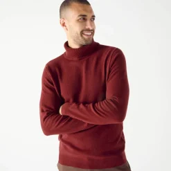 Pull col roulé en laine mélangée