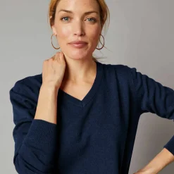 Pull col V, laine d'agneau