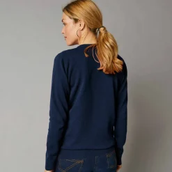 Pull col V, laine d'agneau