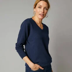 Pull col V, laine d'agneau
