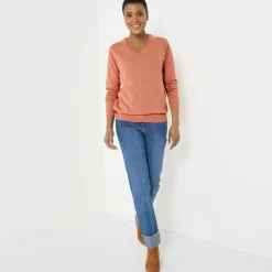 Pull col V, laine d'agneau
