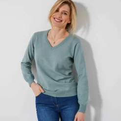 Pull col V, laine d'agneau