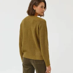 Pull col V, maille anglaise