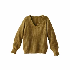 Pull col V, maille anglaise