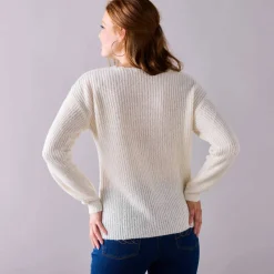 Pull col V, maille anglaise toucher doux