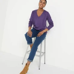Pull col V, toucher doux