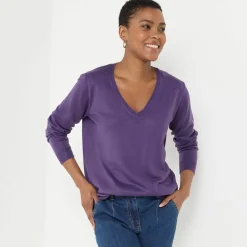 Pull col V, toucher doux