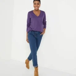 Pull col V, toucher doux