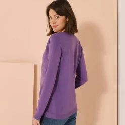 Pull col V, toucher doux