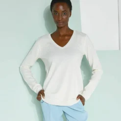 Pull col V, toucher doux