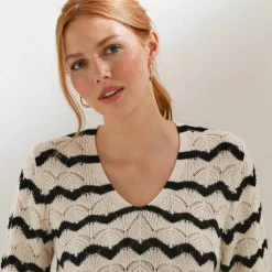 Pull fantaisie, manches pagodes