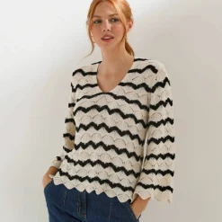 Pull fantaisie, manches pagodes