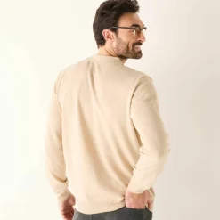 Pull fin col polo zippé broderie poitrine