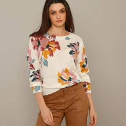Pull imprimé fleurs