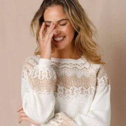 Pull jacquard cuivré