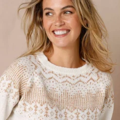 Pull jacquard cuivré