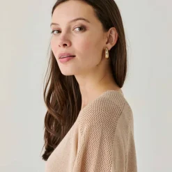 Pull loose maille brillante