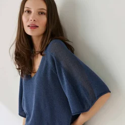 Pull loose maille brillante