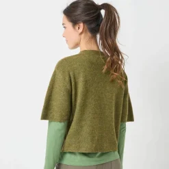 Pull loose manches coudes, laine et mohair mélangés