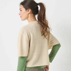 Pull loose manches coudes, laine et mohair mélangés