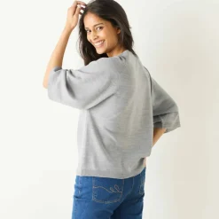 Pull loose manches coudes, toucher doux