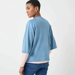 Pull loose manches coudes, toucher doux