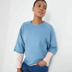 Pull loose manches coudes, toucher doux