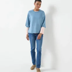 Pull loose manches coudes, toucher doux