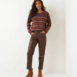Pull loose rayé, col bateau