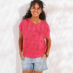 Pull maille crochet, uni