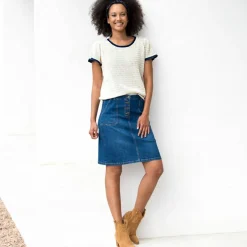 Pull manches courtes, maille fantaisie