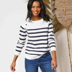 Pull marinière manches longues rayé