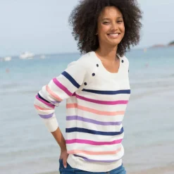 Pull marinière manches longues rayé