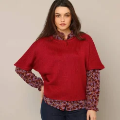 Pull poncho manches coude