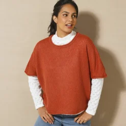 Pull poncho manches coude