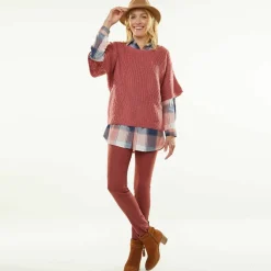 Pull poncho manches coudes, maille anglaise et torsades