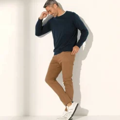 Pull pur coton col rond