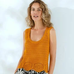 Pull sans manches en crochet