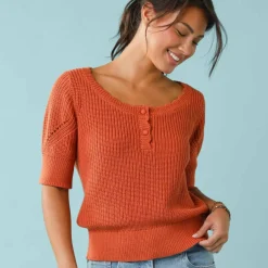 Pull Spécial Petites col rond boutonné