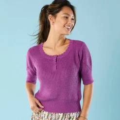 Pull Spécial Petites col rond boutonné