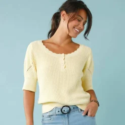 Pull Spécial Petites col rond boutonné