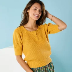 Pull Spécial Petites col rond boutonné