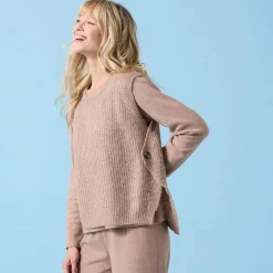 Pull Spécial Petites sans manches, côte perlée toucher doux