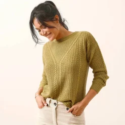 Pull torsadé, maille anglaise
