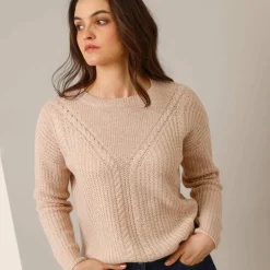Pull torsadé, maille anglaise